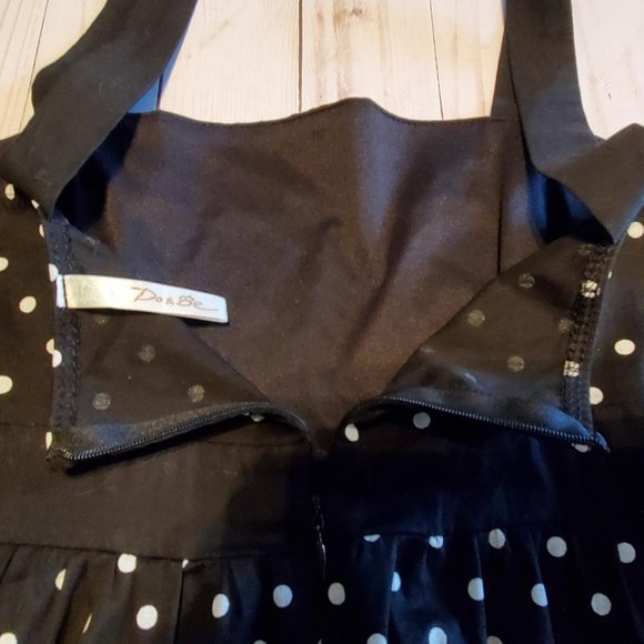 Pin-Up Dress Black/White Polka Dots Size M - Picture 3 of 5